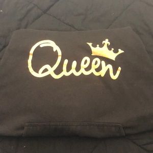 Black and gold queen hoodie